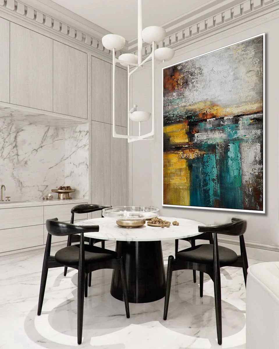 Neutral Original Painting Grey Rich Abstract Canvas Wall Art LI06Q